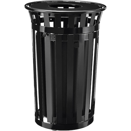 Global Industrial Round Outdoor Can, Black, Steel 261940BK